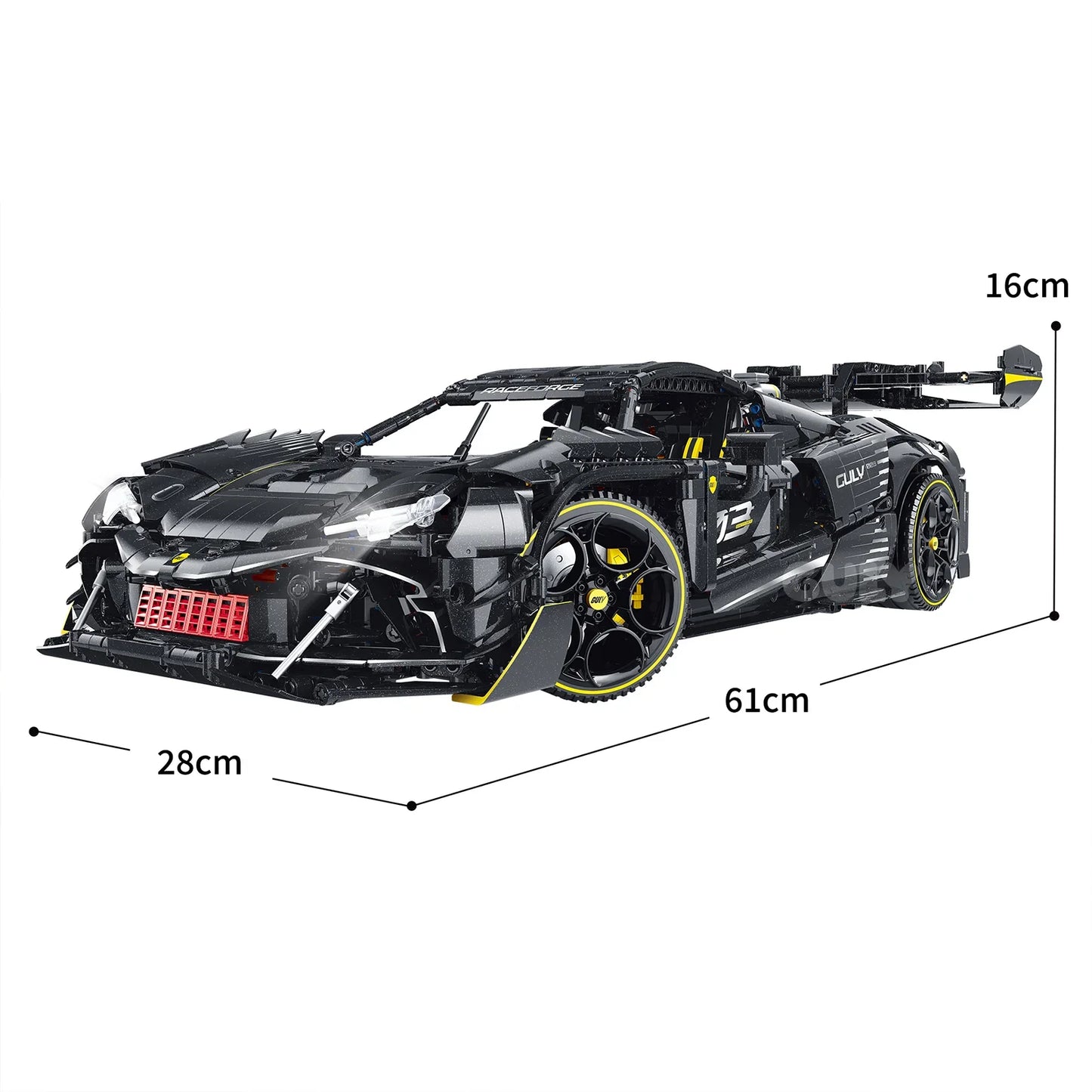 1:8 Track Supercar Building Set — Meteorite Black
