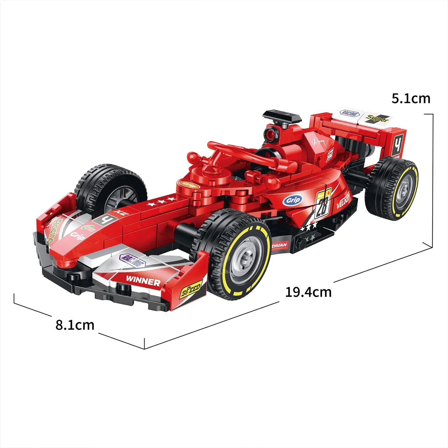 Formula Racing Car Building Set — Classic Red