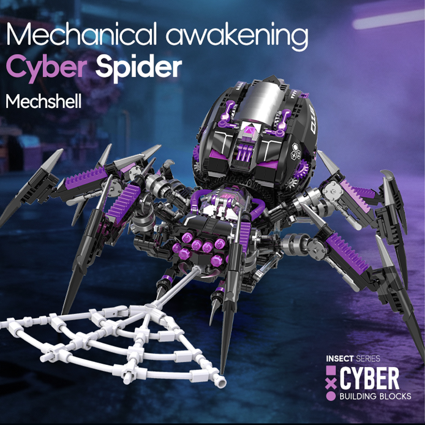 Cyberpunk Mechanical Spider Building Blocks