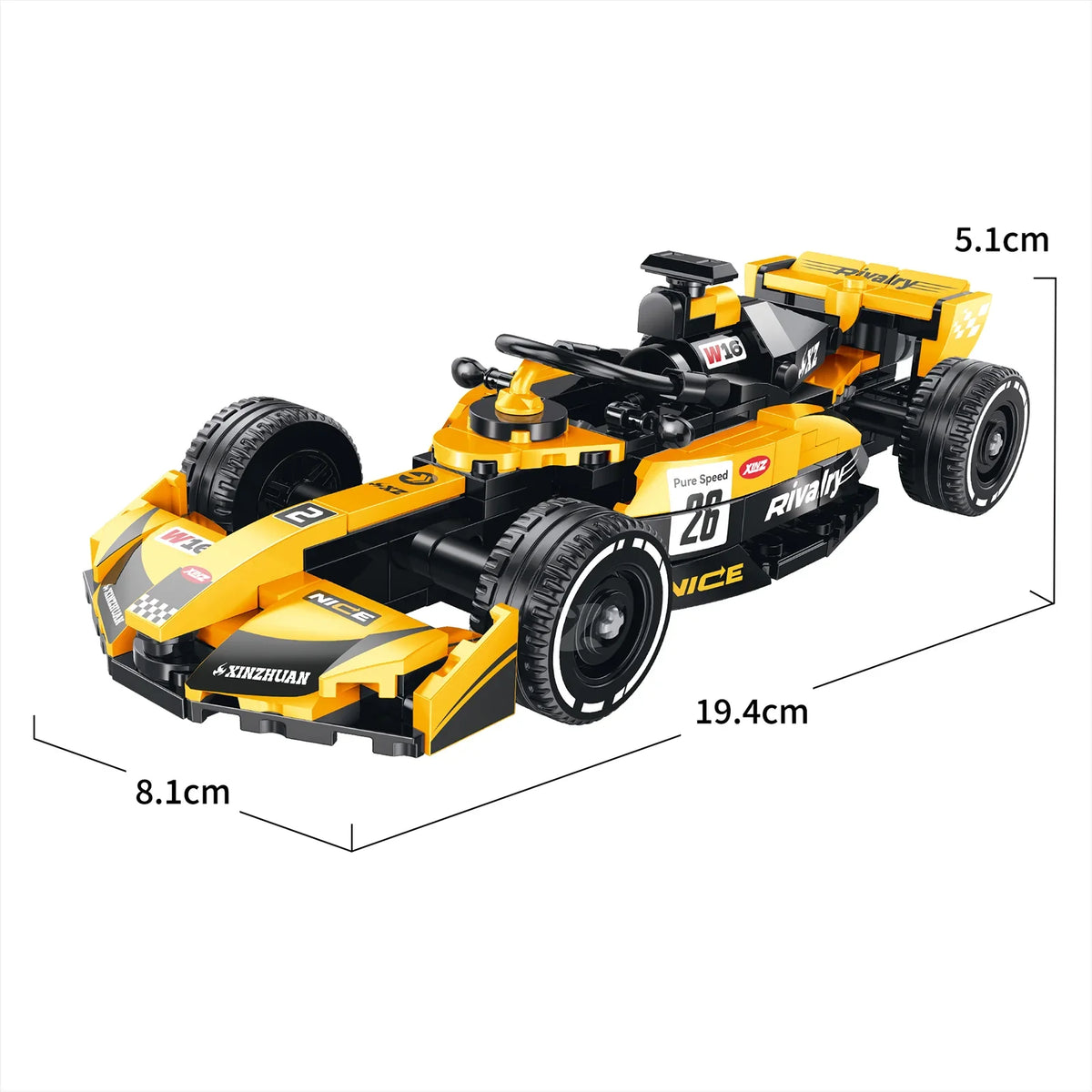 Formula Racing Car Building Set — Yellow/Black