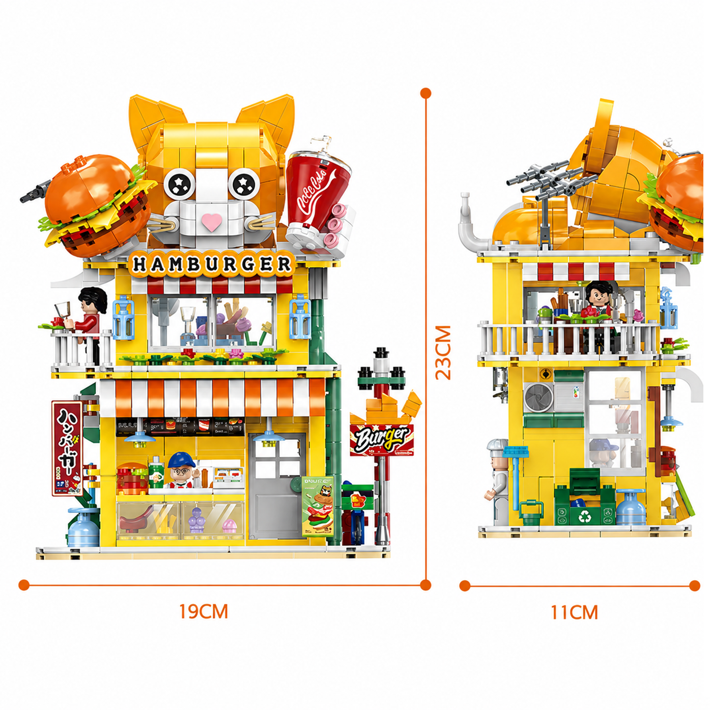 Cat Burger Shop Modular Street-View Building Set