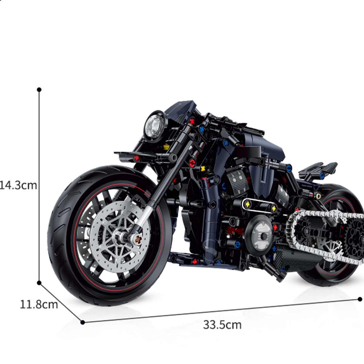1:8 Dark Power-Cruiser Motorcycle Building Kit