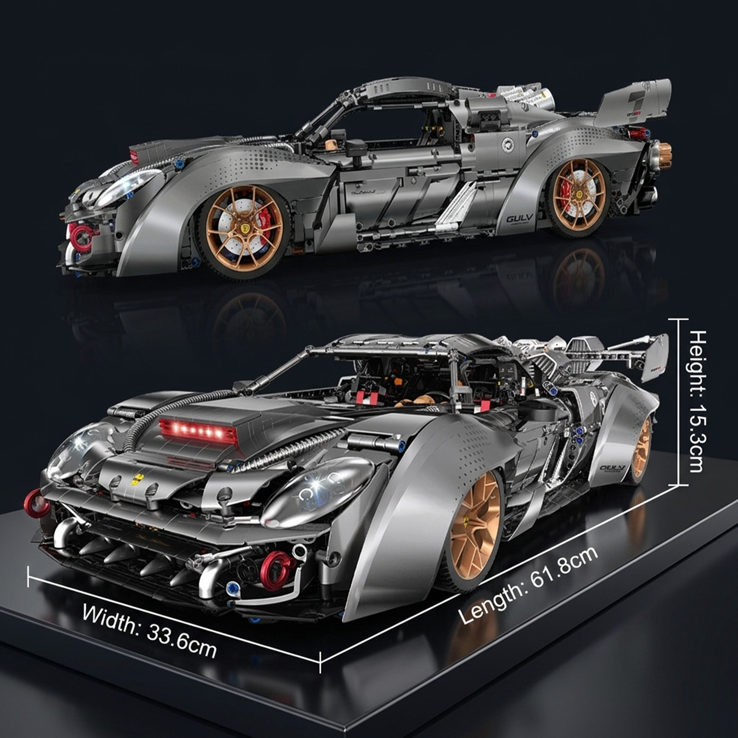 1:8 Electroplated Limited Edition Supercar Building Blocks BR10629