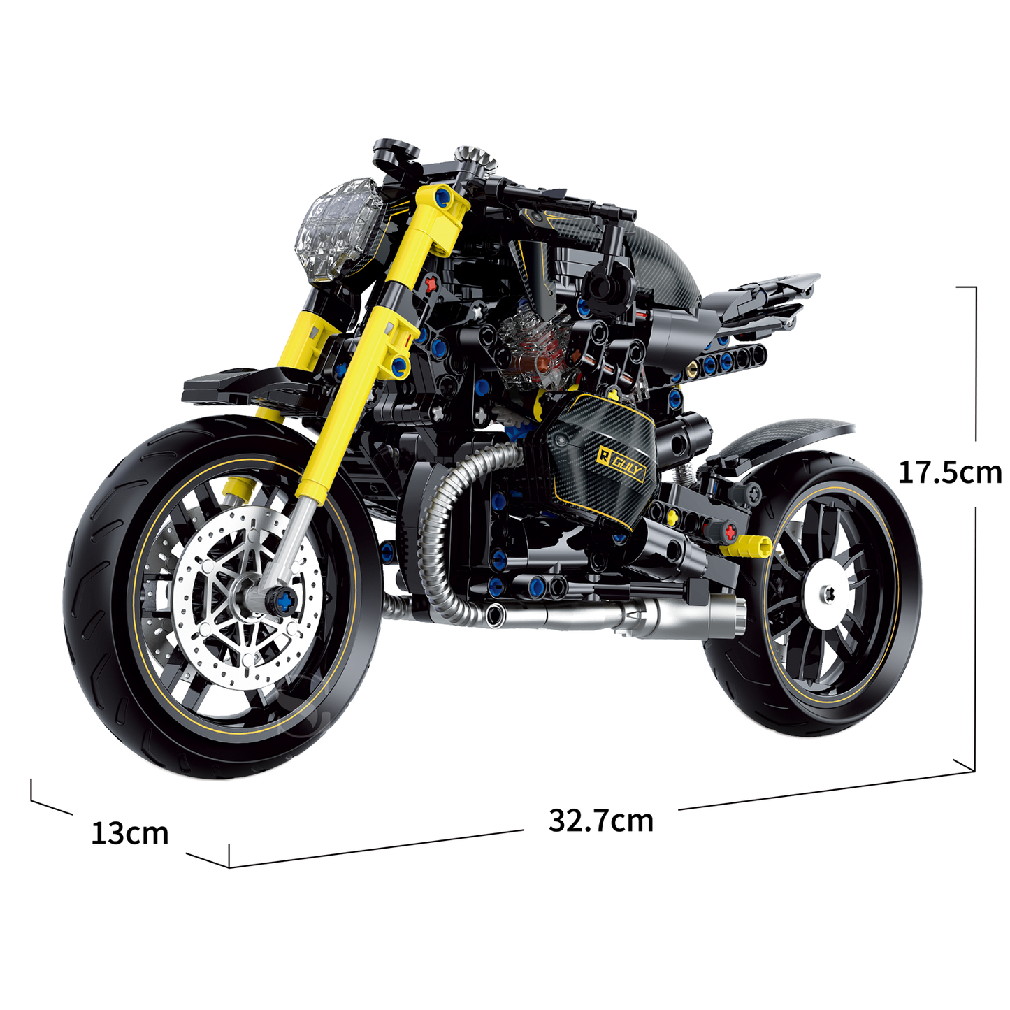 1:8 Retro Naked Roadster Motorcycle Building Kit