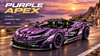 BR10617 1:8 Electroplated Purple Supercar – Butterfly Doors & Engine Linkage