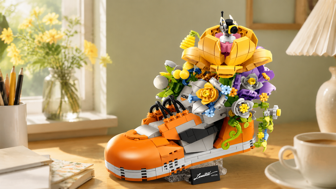 BR60512	Sunflowers in an Orange High-Top — The Floral Sneaker Brick Set That Pops