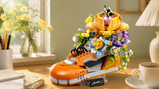 BR60512	Sunflowers in an Orange High-Top — The Floral Sneaker Brick Set That Pops