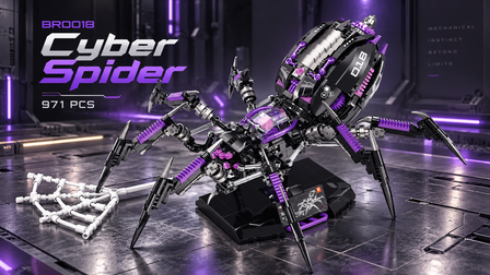 Cyber Spider Mechanical Hunter – 971-Piece Gear-Driven Building Set BR0018 