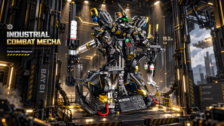 BR80506 Dark Slayer Mecha – Heavy Combat Mecha with LED Display Booth