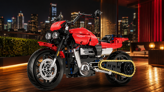Gloss Red, Gold Chain, Glass Engine — The Power Cruiser Brick Build That Shows Its Work BR60528