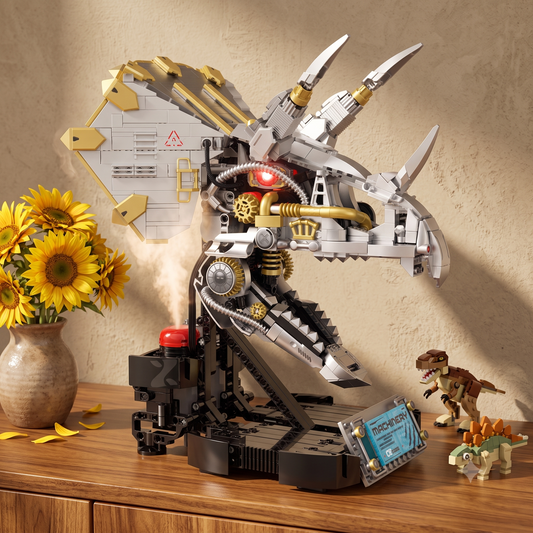 DinoMech Triceratops Skull BR0006 | 926-Piece Motorized Building Set