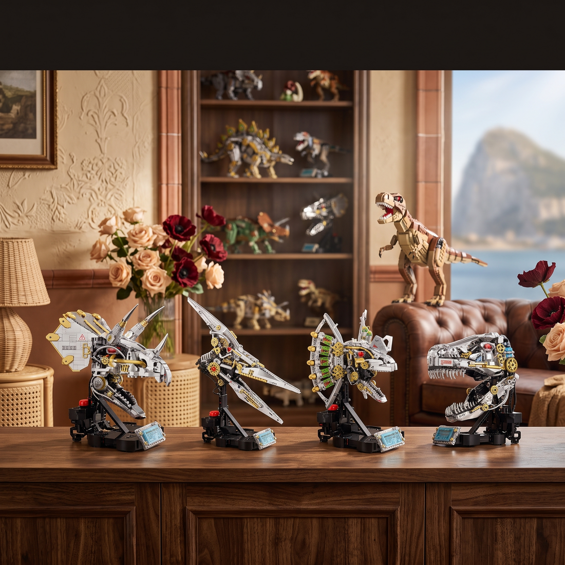 BrickRoyal DinoMech Series | Motorized Dinosaur Skull Building Blocks Collection