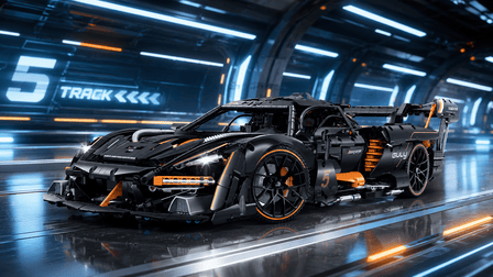 BR10646 Track Combat Supercar – Linked Door-Wing Mechanism & 3-Speed Gearbox - BrickRoyal