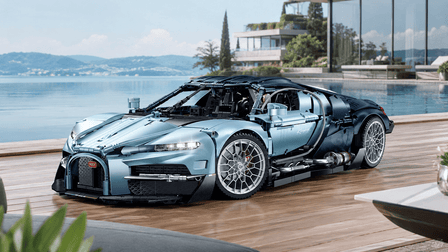 BR10648 Ice Blue Hypercar Building Set – Exploded Armour & Door-Wing Linkage - BrickRoyal