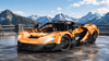 BR10650 1:8 Track Hypercar Building Set – Glossy Luminous Orange with Steam Spray & Retractable Wing - BrickRoyal