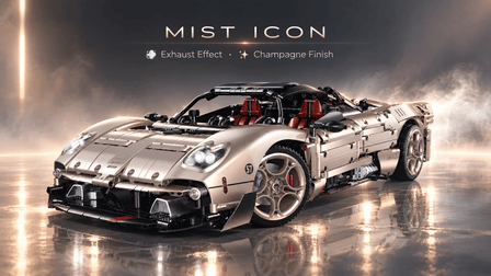 BR10657 Champagne Metallic Concept Hypercar – Heart-Shaped Lights & Mist Spray - BrickRoyal
