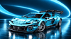 BR10660 Lake Blue Track Hypercar Building Set – 3-Speed Gearbox & Steam Spray - BrickRoyal