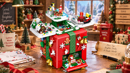 BR60506 Christmas Surprise Gift Box Building Set – Music & LED Winter Scenes - BrickRoyal