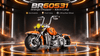 BR60531 1:5 Orange Chopper Cruiser – 63cm Long with Illuminated Triple Headlights - BrickRoyal
