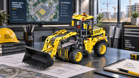 BR96001 6-in-1 RC Wheel Loader Building Set – STEM Engineering Kit with Full RC - BrickRoyal