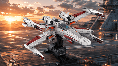 BR98003 RC Four-Wing Space Starfighter — 1,109-Piece Sci-Fi Display Model | BrickRoyal - BrickRoyal