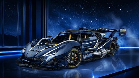 Build a Starry Blue Hypercar with a Premium Mechanical Brick Set BR10641 - BrickRoyal