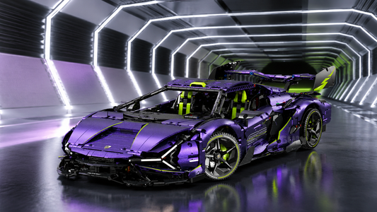 BR10635 Comet Purple Supercar BUILD: 1:8 Convertible Brick Model With RC Upgrade Potential