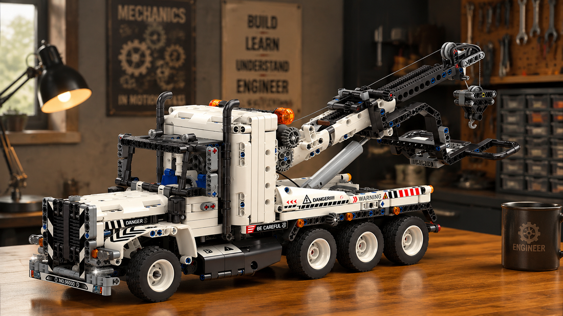 BR96000 6-in-1 RC Wrecker Tow Truck: A 1,288-Piece Engineering Brick Build with a Working Crane