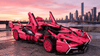 Pink Supercar, Scissor Doors That Actually Open — 1:14 Widebody Build BR60510 - BrickRoyal