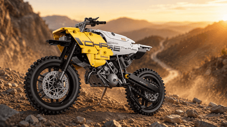 Yellow-and-White Enduro That Never Stopped for Asphalt BR60544 - BrickRoyal