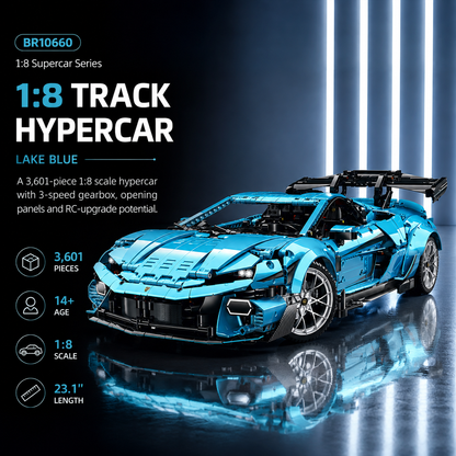 1:8 Track Hypercar Building Set — Lake Blue