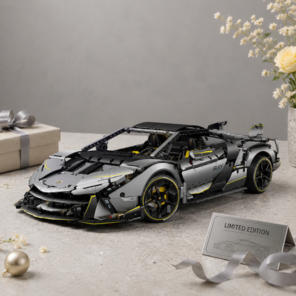 1:8 Concept Supercar Building Set — Electroplated Silver