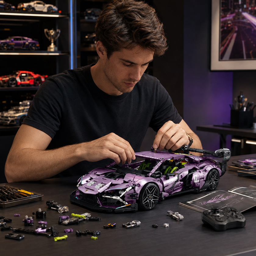 1:10 RC Drift Hypercar Building Set — Mist Purple