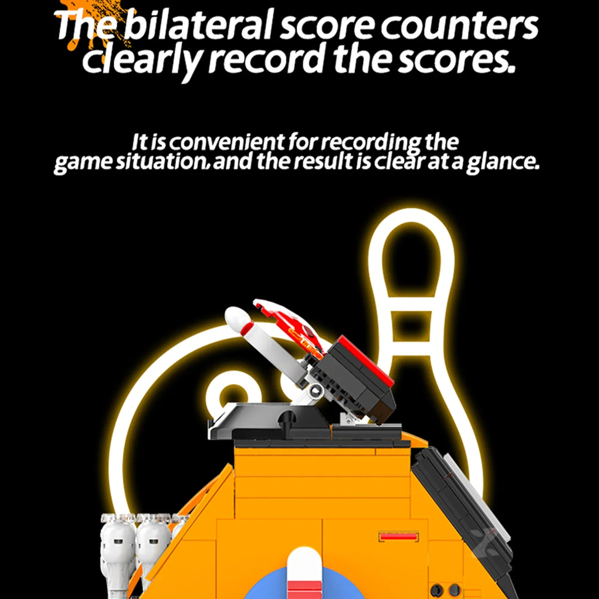 Motorized Two-Lane Bowling Table Building Blocks