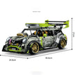 1:10 Wide-Body Drift Stunt Car Building Set — Army Green