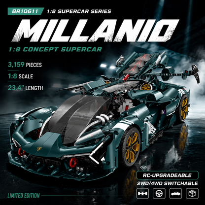 Millanio 1:8 Concept Supercar Building Set