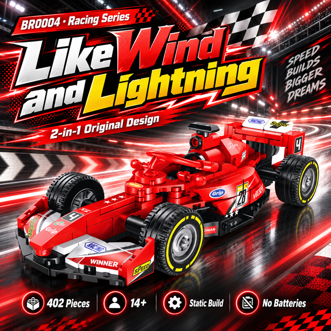 Formula Racing Car Building Set — Classic Red