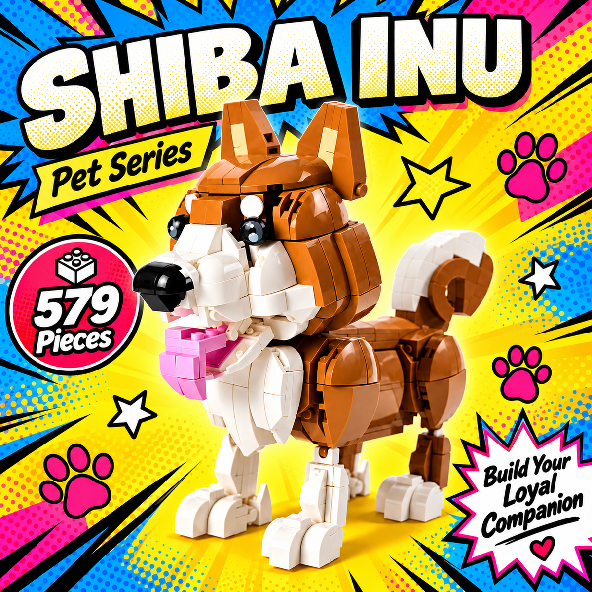 Meet the Shiba Inu That Never Needs a Walk – A Brick Companion for Your Desk Building Set