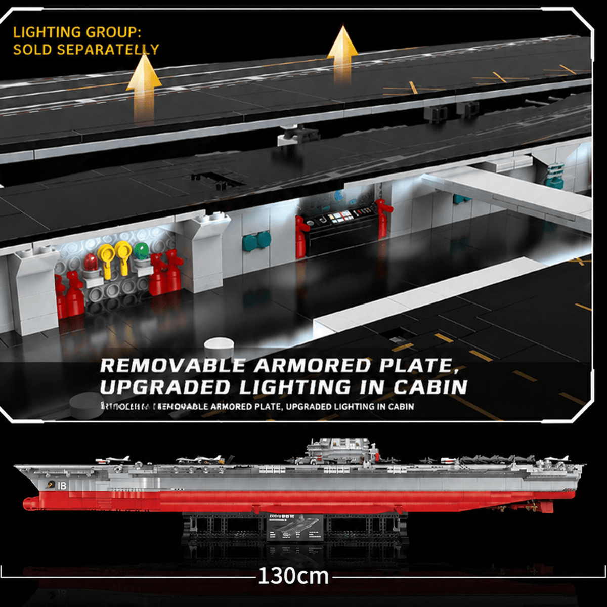 1:250 Scale 003 Fujian Aircraft Carrier Building Block Set | Mechanical Building Kits | BrickRoyal