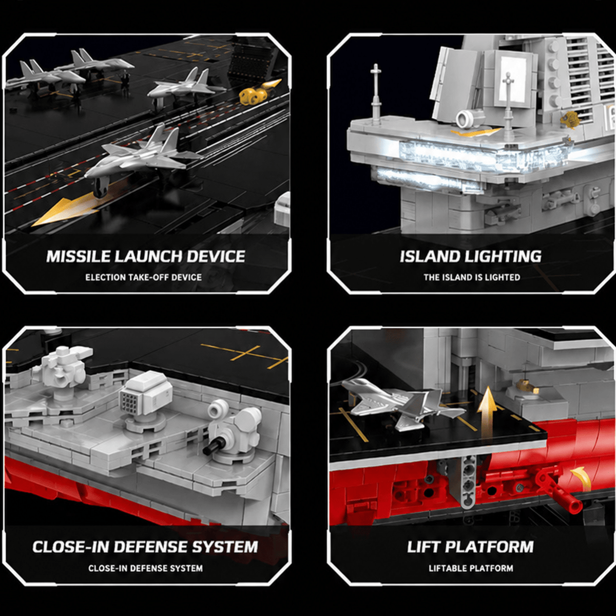 1:250 Scale 003 Fujian Aircraft Carrier Building Block Set | Mechanical Building Kits | BrickRoyal