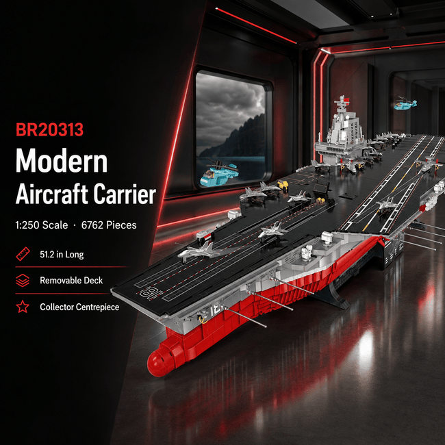 1:250 Scale 003 Fujian Aircraft Carrier Building Block Set | Mechanical Building Kits | BrickRoyal