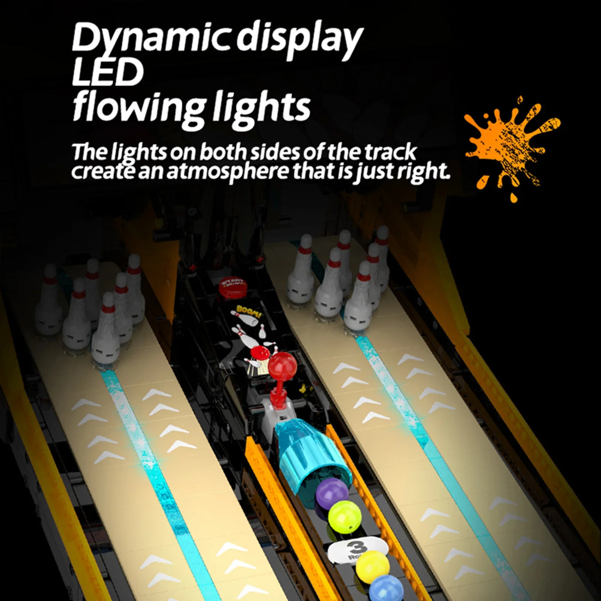 Motorized Two-Lane Bowling Table Building Blocks