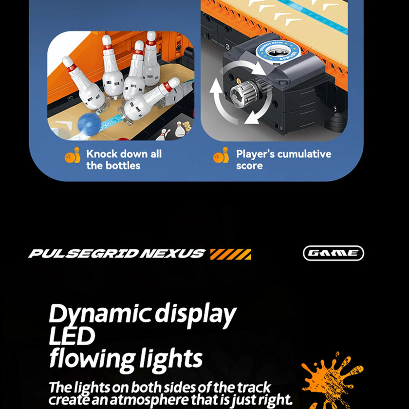 Motorized Two-Lane Bowling Table Building Blocks