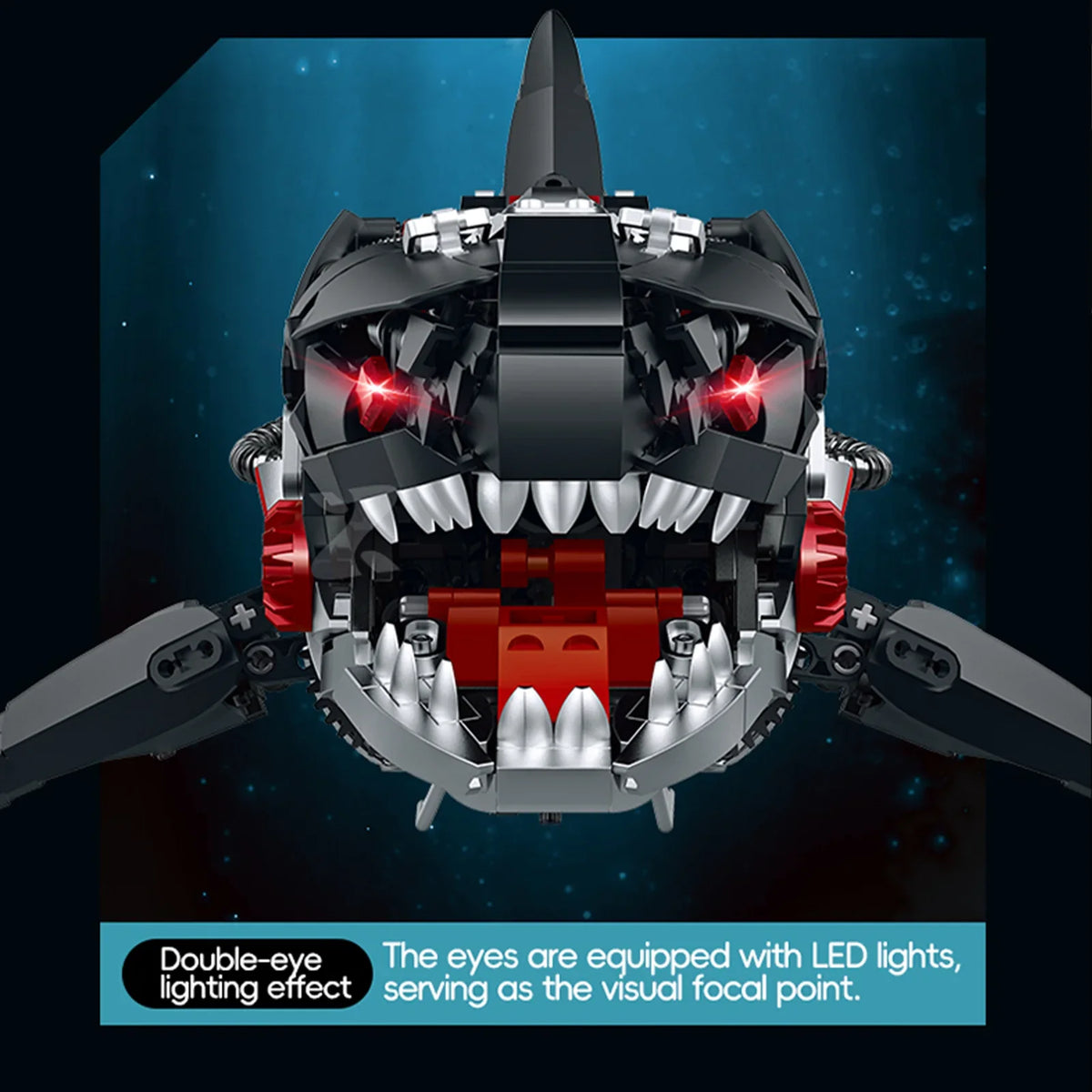 Cyberpunk Mechanical Shark Building Blocks