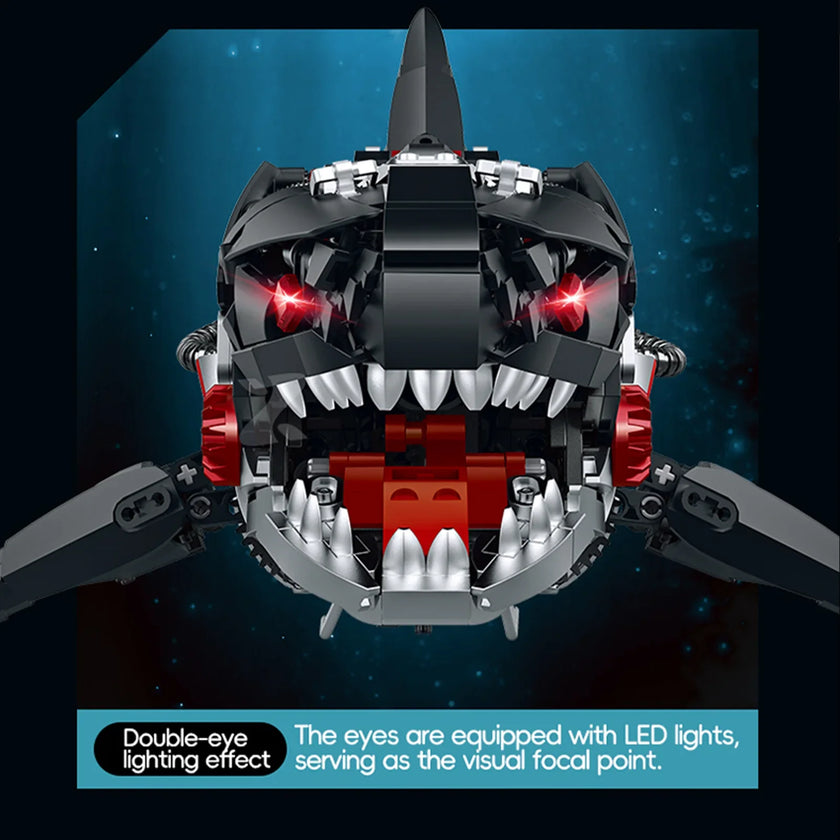 Cyberpunk Mechanical Shark Building Blocks