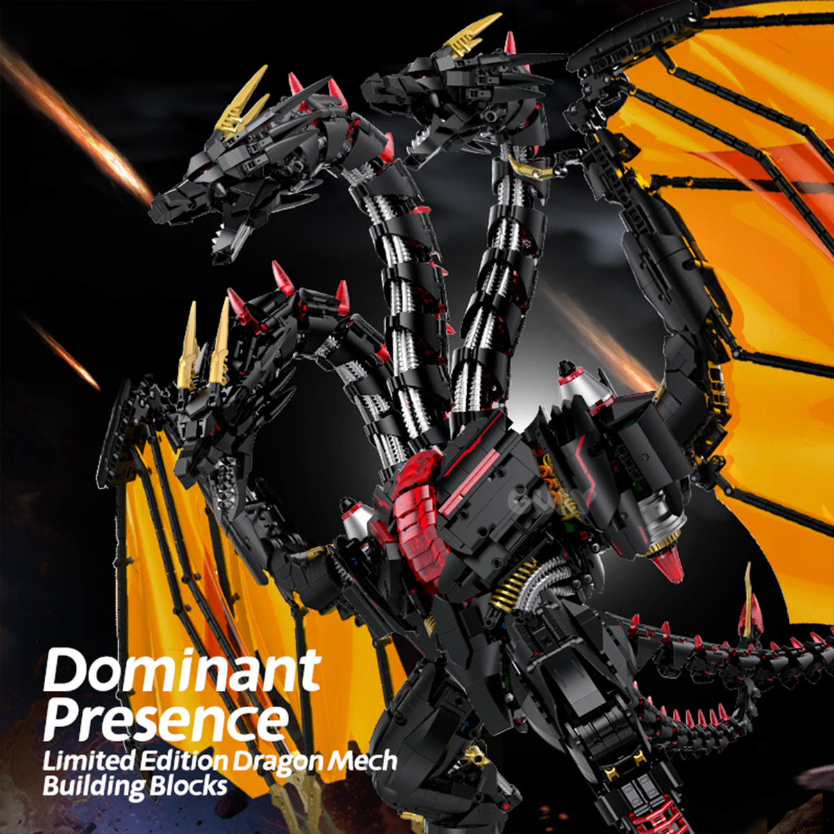 Three-Headed Mechanical Dragon Building Set