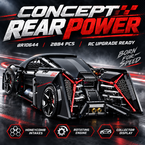 1:8 Concept Supercar Building Set — Samurai Black