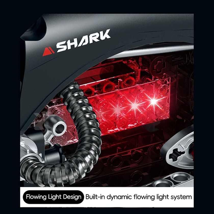 Cyberpunk Mechanical Shark Building Blocks