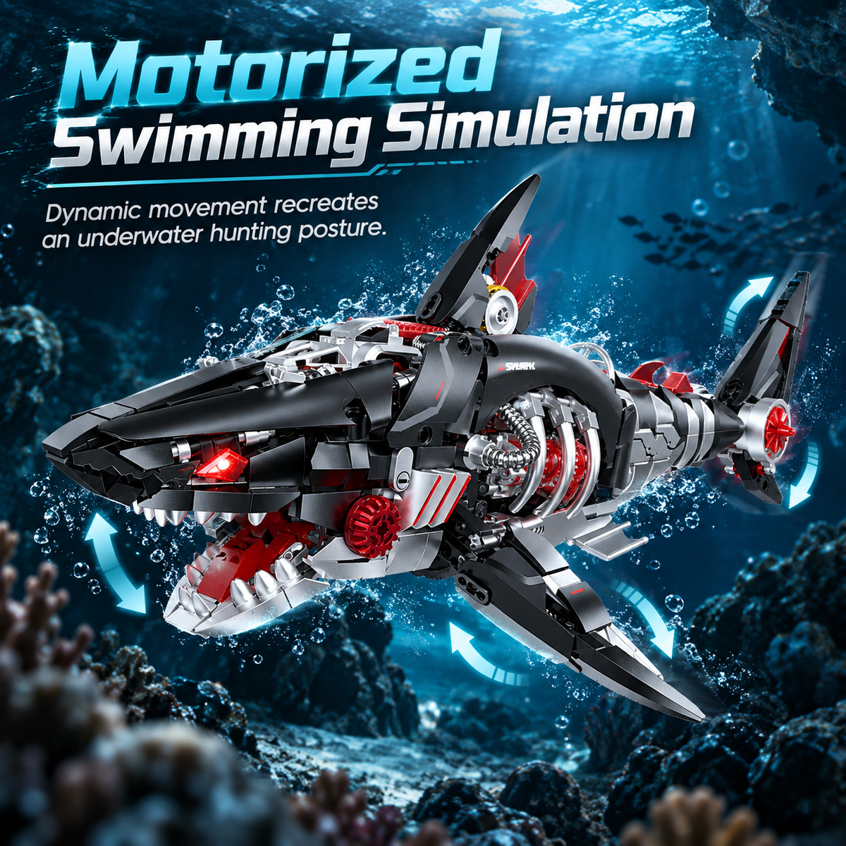 Cyberpunk Mechanical Shark Building Blocks