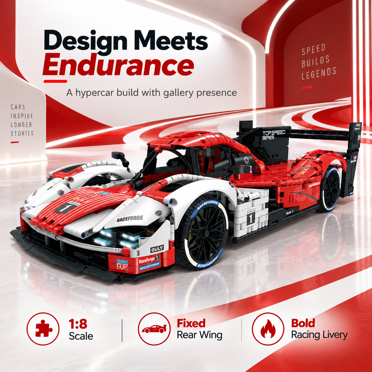 1:8 Endurance Racing Hypercar — Red White